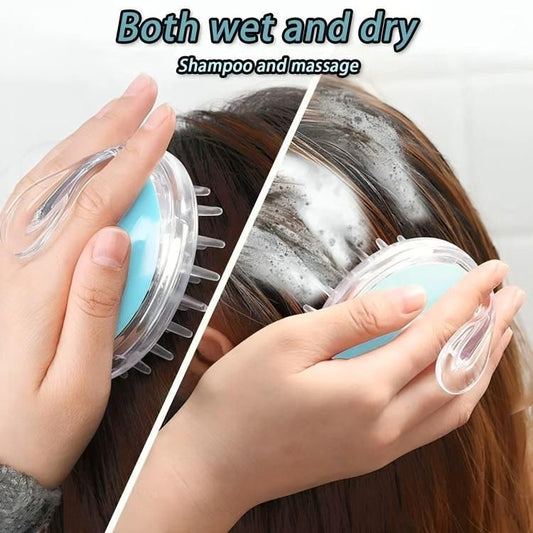 Hair Scalp Massager Shampoo Brush Head Massage Soft Silicone Bristles And Remove Dandruff Growth Deep Cleaning (Pack of 1)